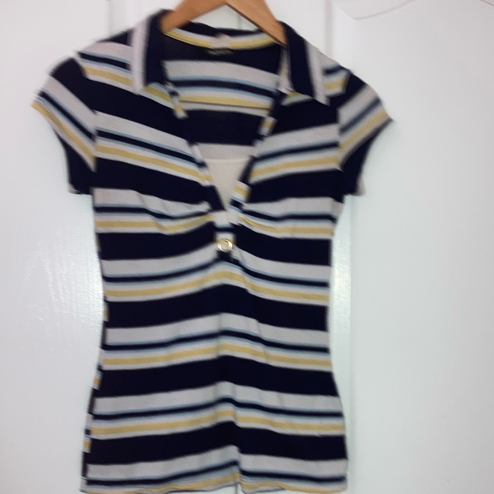 Blue and yellow top